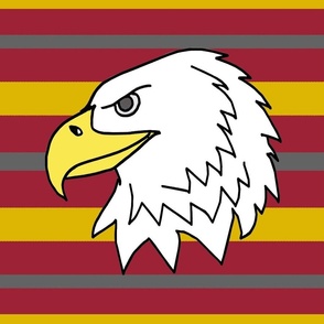 Eagle Profile Half Brick on Gray Burgundy Gold Horizontal Stripes