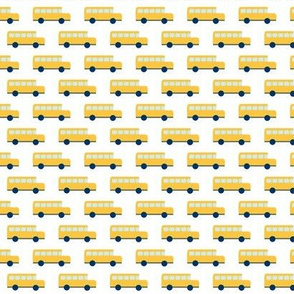 Mini School Bus Pattern in White
