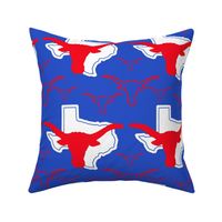 Patriotic Longhorn Cows in the State of Texas Red White Blue America
