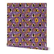 Players and Nets Basketball in Purple and Gold Small Scale