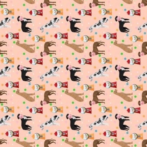 SMALL - great dane gumball fabric - dog fabric, gumballs fabric, chewing gum fabric, dog fabric - peach