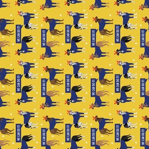 SMALL - great dane rosie the riveter fabric - dog fabric, great danes fabric, great dane, dog, - yellow