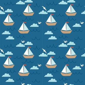 Ahoy Nautical Sailboat Pattern