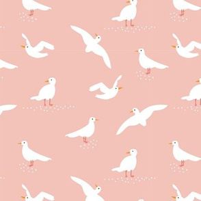 Pink Seagulls Pattern 