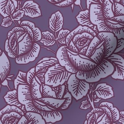 Vintage roses in grape