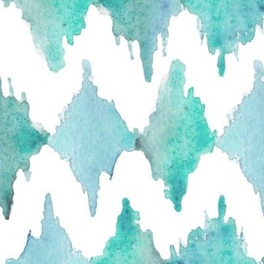 Painted Watercolor Design – Teal Aqua Mint, Large