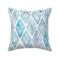 Watercolor Moroccan Pattern – Blue, Large