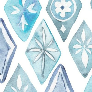 Watercolor Moroccan Pattern – Blue, Large