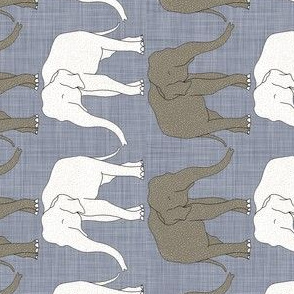 elephants in brown linen rotated