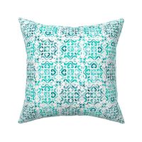 Painted Watercolor Moroccan Tile – Teal Aqua Mint, Small