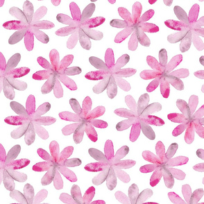 Painted Watercolor Flowers – Magenta Pink, Large
