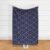 Southwestern Geometric - Navy / White / Beige - Large