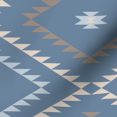 Southwestern Geometric - Blue / Brown / Beige - Large