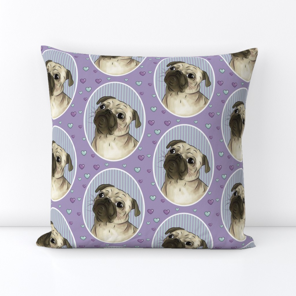 Love for pugs -purple big