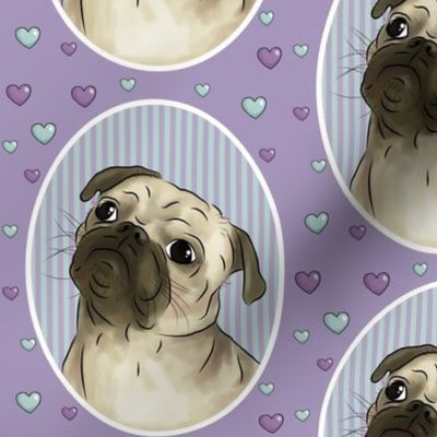 Love for pugs -purple big