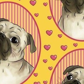 Love for pugs -orange big