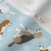 Tiny Beagles - winter snowflakes