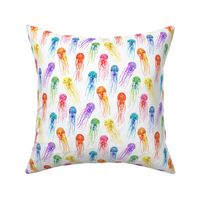 Bright Colorful Rainbow Jellies on White - small