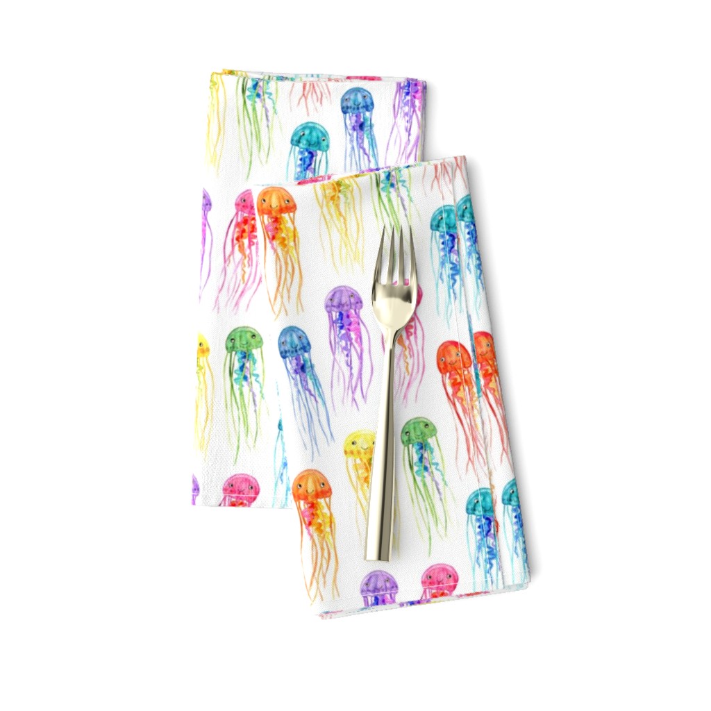 Rainbow Watercolor Jellies on White - small