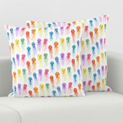 Rainbow Watercolor Jellies on White - small