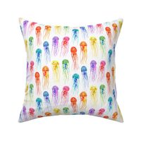 Rainbow Watercolor Jellies on White - small