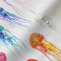 Rainbow Watercolor Jellies on White - small