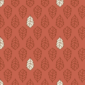 Layered Leaves Scattered - Medium -  Coral