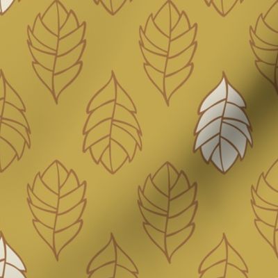 Layered Leaves Scattered - Medium - Mustard