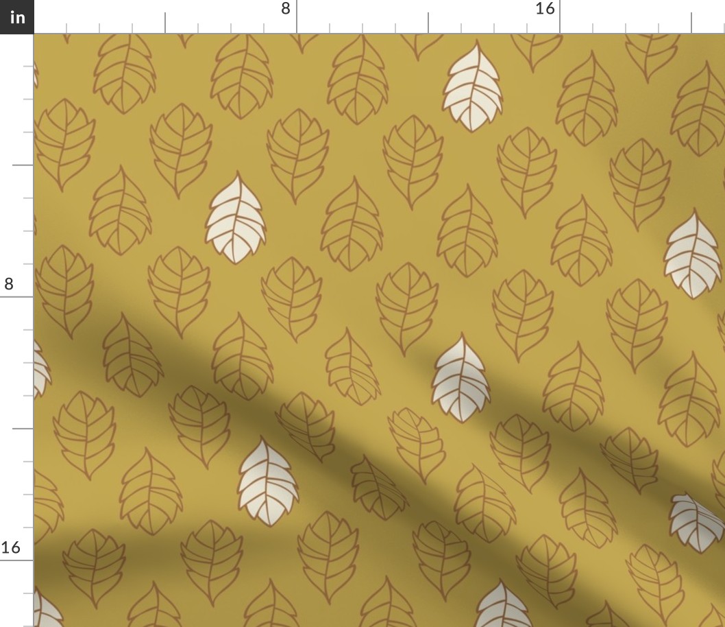 Layered Leaves Scattered - Medium - Mustard