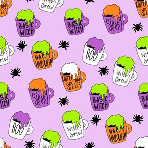 Witches coffee - halloween coffee, basic witch, cute fabric,  halloween fabric, holiday fabric, seasonal fabric - lavender
