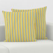 Prairie Patch  /  Raggedy Thick Gold Vertical Stripe - Blue, Yellow & Red     