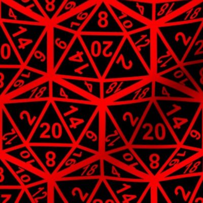 Crit hit d20 all 20s black and red