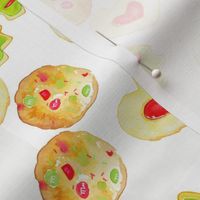 Watercolor Cookie Christmas on White