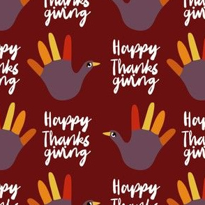 happy thanksgiving - funny hand, thanksgiving, kids thanksgiving craft, art teacher, school, kids - deep red