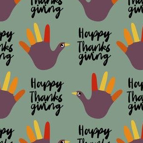 happy thanksgiving - funny hand, thanksgiving, kids thanksgiving craft, art teacher, school, kids - green