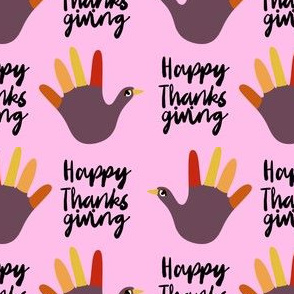 happy thanksgiving - funny hand, thanksgiving, kids thanksgiving craft, art teacher, school, kids - pink