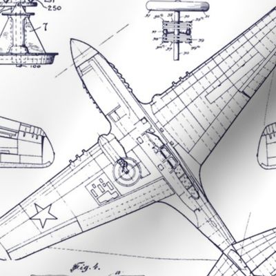 Airplane Patent Drawings XL Scale 