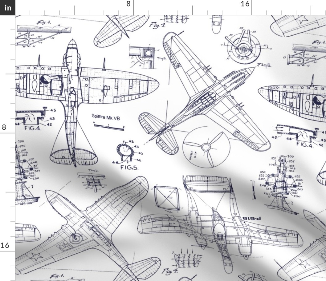 Airplane Patent Drawings XL Scale 