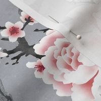 Chinoiserie birds in grey rotated