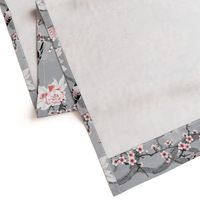 Chinoiserie birds in grey rotated