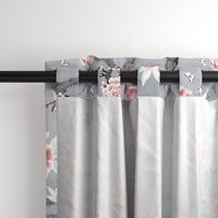 Chinoiserie birds in grey rotated