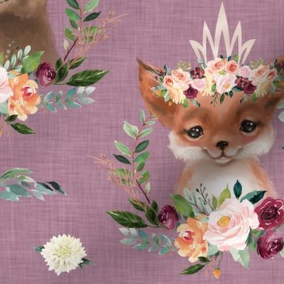 FLORAL ANIMALS with linen