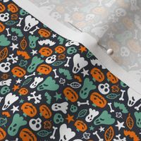 Halloween Retro Pattern Ghosts Pumpkins Skulls Bones Bats SMALLER