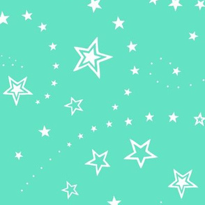 Swirling Stars Aquamarine - small-medium scale