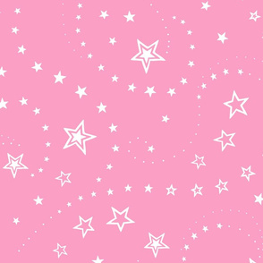Swirling Stars Bubblegum Pink - medium scale