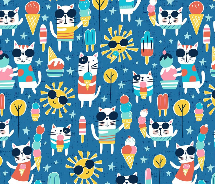 Cool Cats - Blue Large Scale 