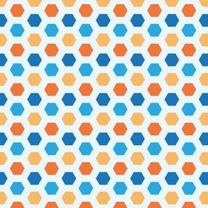 Orange and Blue Hexagons