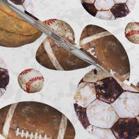 Allstar Sports Balls on White - Baseball, Football, Soccer, Basketball