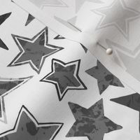 Allstars Stars Black and Grayscale on White