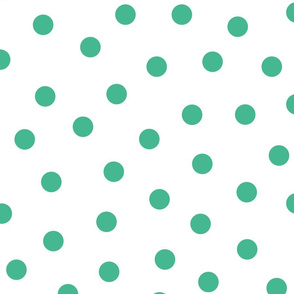 Big Green Polka Dots On White